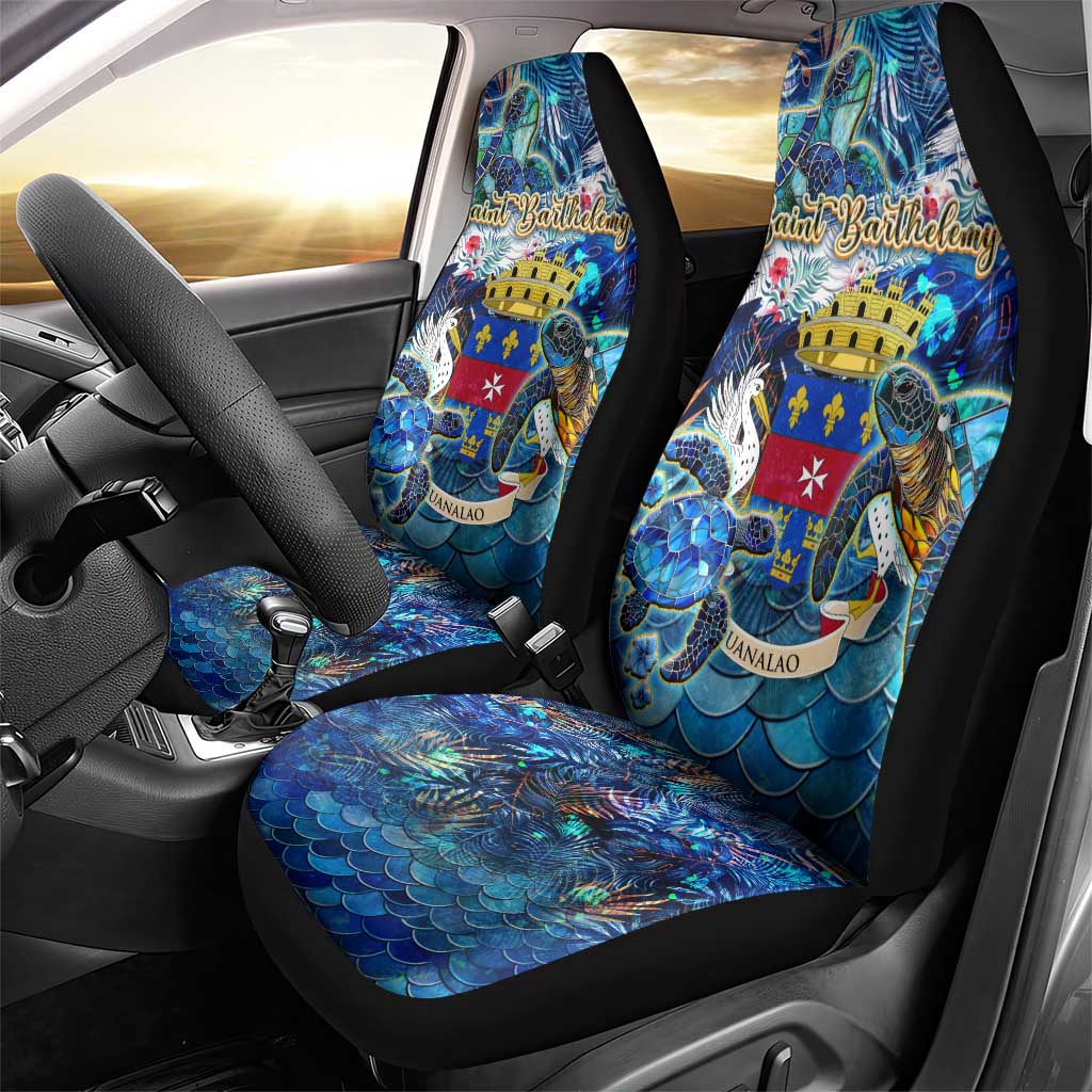 Saint Barthelemy Car Seat Cover Sea Turtle Tropical Pattern