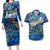 Saint Barthelemy Couples Matching Long Sleeve Bodycon Dress and Hawaiian Shirt Sea Turtle Tropical Pattern