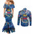 Saint Barthelemy Couples Matching Mermaid Dress and Long Sleeve Button Shirt Sea Turtle Tropical Pattern
