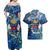 Saint Barthelemy Couples Matching Off Shoulder Maxi Dress and Hawaiian Shirt Sea Turtle Tropical Pattern