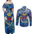 Saint Barthelemy Couples Matching Off Shoulder Maxi Dress and Long Sleeve Button Shirt Sea Turtle Tropical Pattern