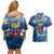 Saint Barthelemy Couples Matching Off Shoulder Short Dress and Hawaiian Shirt Sea Turtle Tropical Pattern