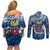 Saint Barthelemy Couples Matching Off Shoulder Short Dress and Long Sleeve Button Shirt Sea Turtle Tropical Pattern