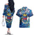 Saint Barthelemy Couples Matching Off The Shoulder Long Sleeve Dress and Hawaiian Shirt Sea Turtle Tropical Pattern