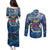 Saint Barthelemy Couples Matching Puletasi and Long Sleeve Button Shirt Sea Turtle Tropical Pattern
