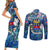 Saint Barthelemy Couples Matching Short Sleeve Bodycon Dress and Long Sleeve Button Shirt Sea Turtle Tropical Pattern