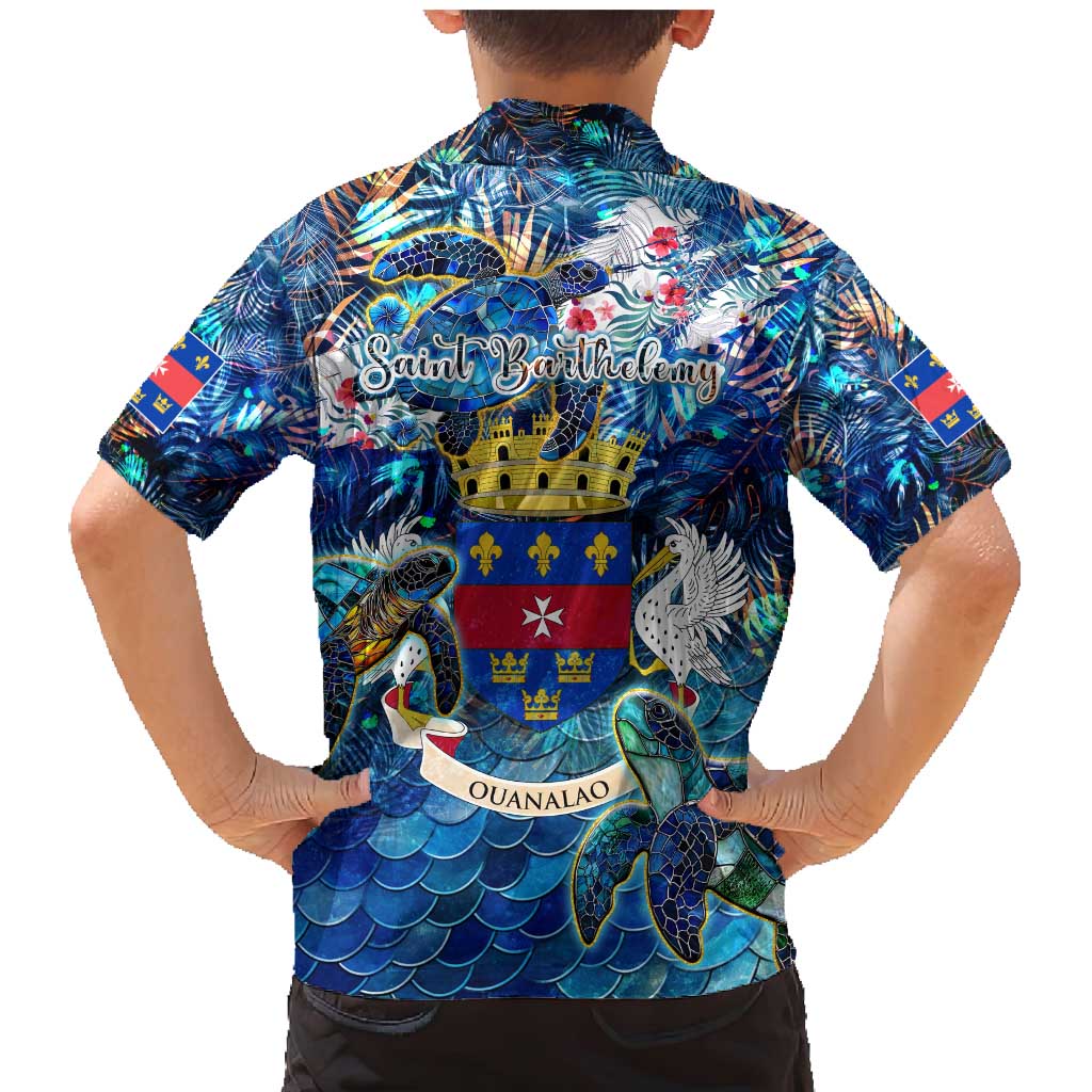 Saint Barthelemy Family Matching Mermaid Dress and Hawaiian Shirt Sea Turtle Tropical Pattern