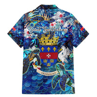 Saint Barthelemy Family Matching Mermaid Dress and Hawaiian Shirt Sea Turtle Tropical Pattern