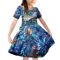 Saint Barthelemy Family Matching Off Shoulder Short Dress and Hawaiian Shirt Sea Turtle Tropical Pattern