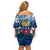 Saint Barthelemy Family Matching Off Shoulder Short Dress and Hawaiian Shirt Sea Turtle Tropical Pattern