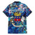 Saint Barthelemy Family Matching Short Sleeve Bodycon Dress and Hawaiian Shirt Sea Turtle Tropical Pattern