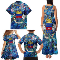 Saint Barthelemy Family Matching Tank Maxi Dress and Hawaiian Shirt Sea Turtle Tropical Pattern