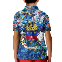 Saint Barthelemy Kid Polo Shirt Sea Turtle Tropical Pattern