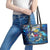 Saint Barthelemy Leather Tote Bag Sea Turtle Tropical Pattern