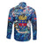 Saint Barthelemy Long Sleeve Button Shirt Sea Turtle Tropical Pattern