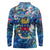 Saint Barthelemy Long Sleeve Polo Shirt Sea Turtle Tropical Pattern