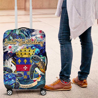Saint Barthelemy Luggage Cover Sea Turtle Tropical Pattern