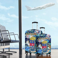Saint Barthelemy Luggage Cover Sea Turtle Tropical Pattern