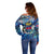 Saint Barthelemy Off Shoulder Sweater Sea Turtle Tropical Pattern