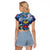 Saint Barthelemy Raglan Cropped T Shirt Sea Turtle Tropical Pattern