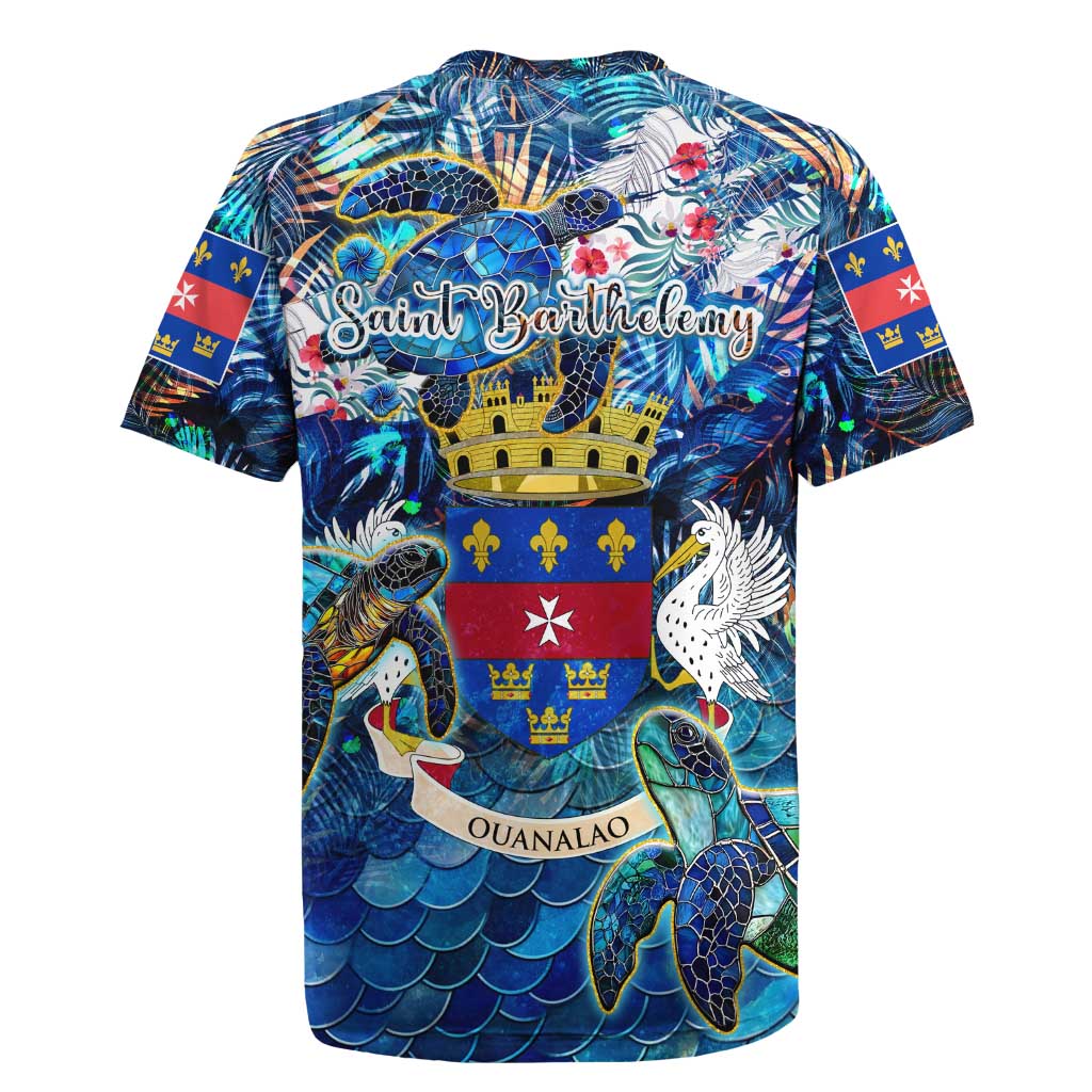 Saint Barthelemy Rugby Jersey Sea Turtle Tropical Pattern