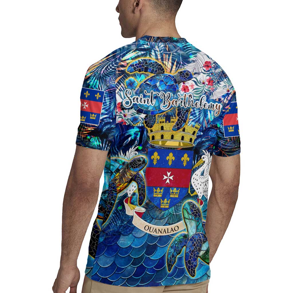 Saint Barthelemy Rugby Jersey Sea Turtle Tropical Pattern