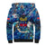 Saint Barthelemy Sherpa Hoodie Sea Turtle Tropical Pattern