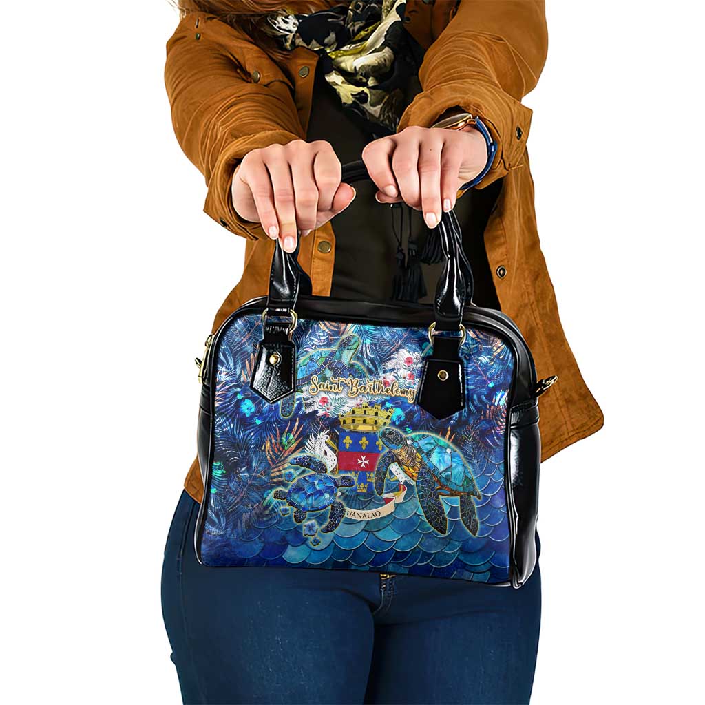 Saint Barthelemy Shoulder Handbag Sea Turtle Tropical Pattern