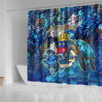 Saint Barthelemy Shower Curtain Sea Turtle Tropical Pattern