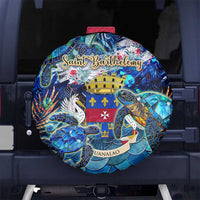 Saint Barthelemy Spare Tire Cover Sea Turtle Tropical Pattern