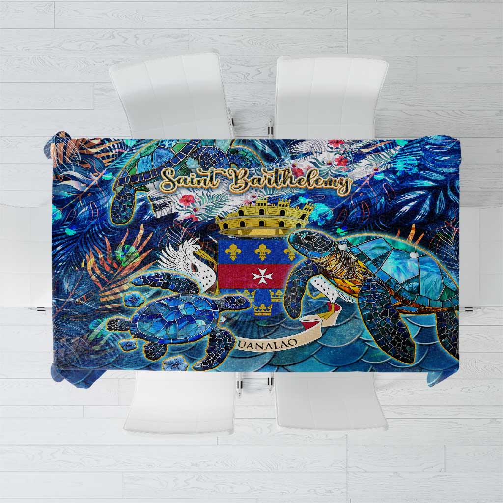 Saint Barthelemy Tablecloth Sea Turtle Tropical Pattern