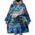 Saint Barthelemy Wearable Blanket Hoodie Sea Turtle Tropical Pattern