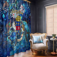 Saint Barthelemy Window Curtain Sea Turtle Tropical Pattern