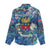 Saint Barthelemy Women Casual Shirt Sea Turtle Tropical Pattern