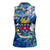 Saint Barthelemy Women Sleeveless Polo Shirt Sea Turtle Tropical Pattern
