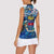 Saint Barthelemy Women Sleeveless Polo Shirt Sea Turtle Tropical Pattern