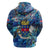 Saint Barthelemy Zip Hoodie Sea Turtle Tropical Pattern