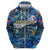Saint Barthelemy Zip Hoodie Sea Turtle Tropical Pattern