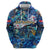 Saint Barthelemy Zip Hoodie Sea Turtle Tropical Pattern