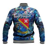 San Andres and Providencia Baseball Jacket Sea Turtle Tropical Pattern
