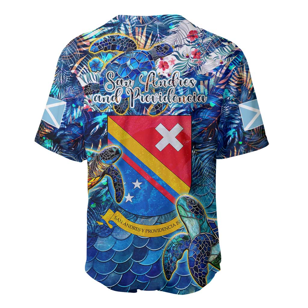 San Andres and Providencia Baseball Jersey Sea Turtle Tropical Pattern