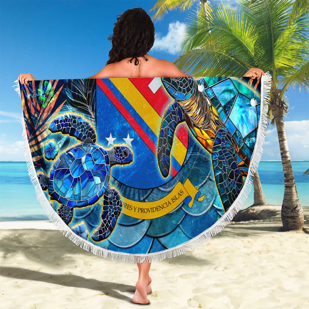 San Andres and Providencia Beach Blanket Sea Turtle Tropical Pattern