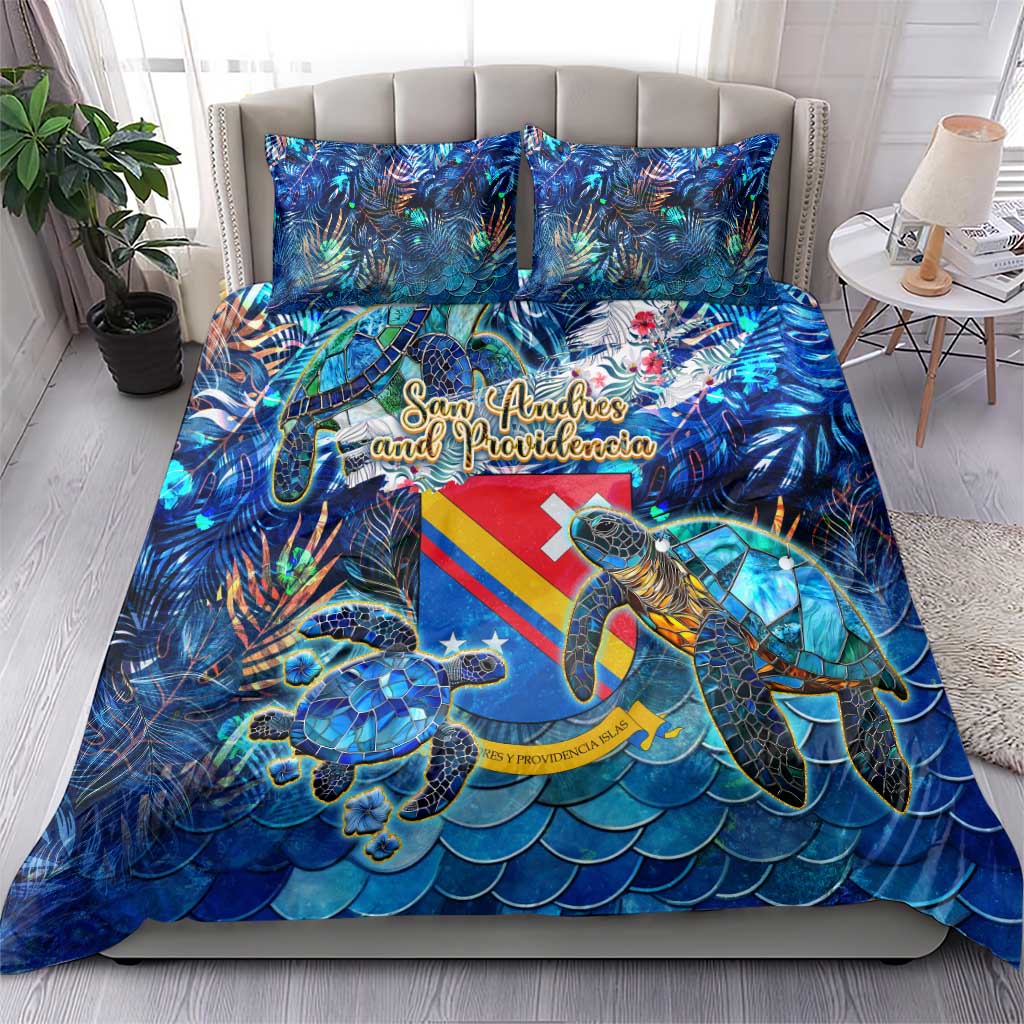 San Andres and Providencia Bedding Set Sea Turtle Tropical Pattern