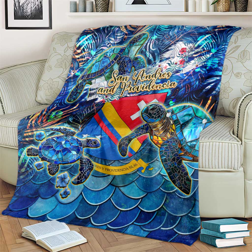 San Andres and Providencia Blanket Sea Turtle Tropical Pattern