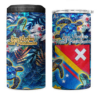 San Andres and Providencia 4 in 1 Can Cooler Tumbler Sea Turtle Tropical Pattern