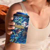 San Andres and Providencia 4 in 1 Can Cooler Tumbler Sea Turtle Tropical Pattern