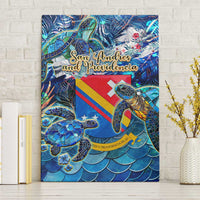 San Andres and Providencia Canvas Wall Art Sea Turtle Tropical Pattern