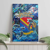 San Andres and Providencia Canvas Wall Art Sea Turtle Tropical Pattern