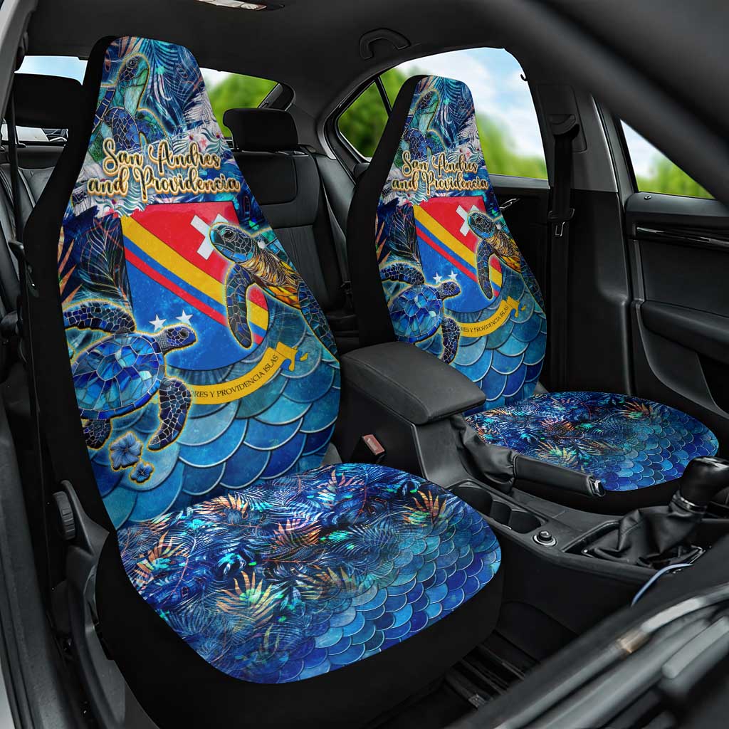 San Andres and Providencia Car Seat Cover Sea Turtle Tropical Pattern