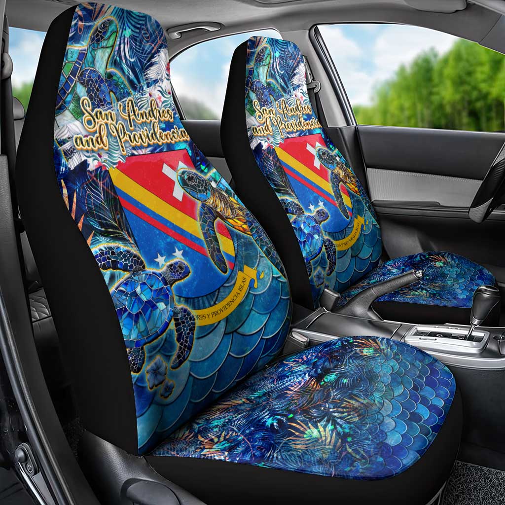 San Andres and Providencia Car Seat Cover Sea Turtle Tropical Pattern